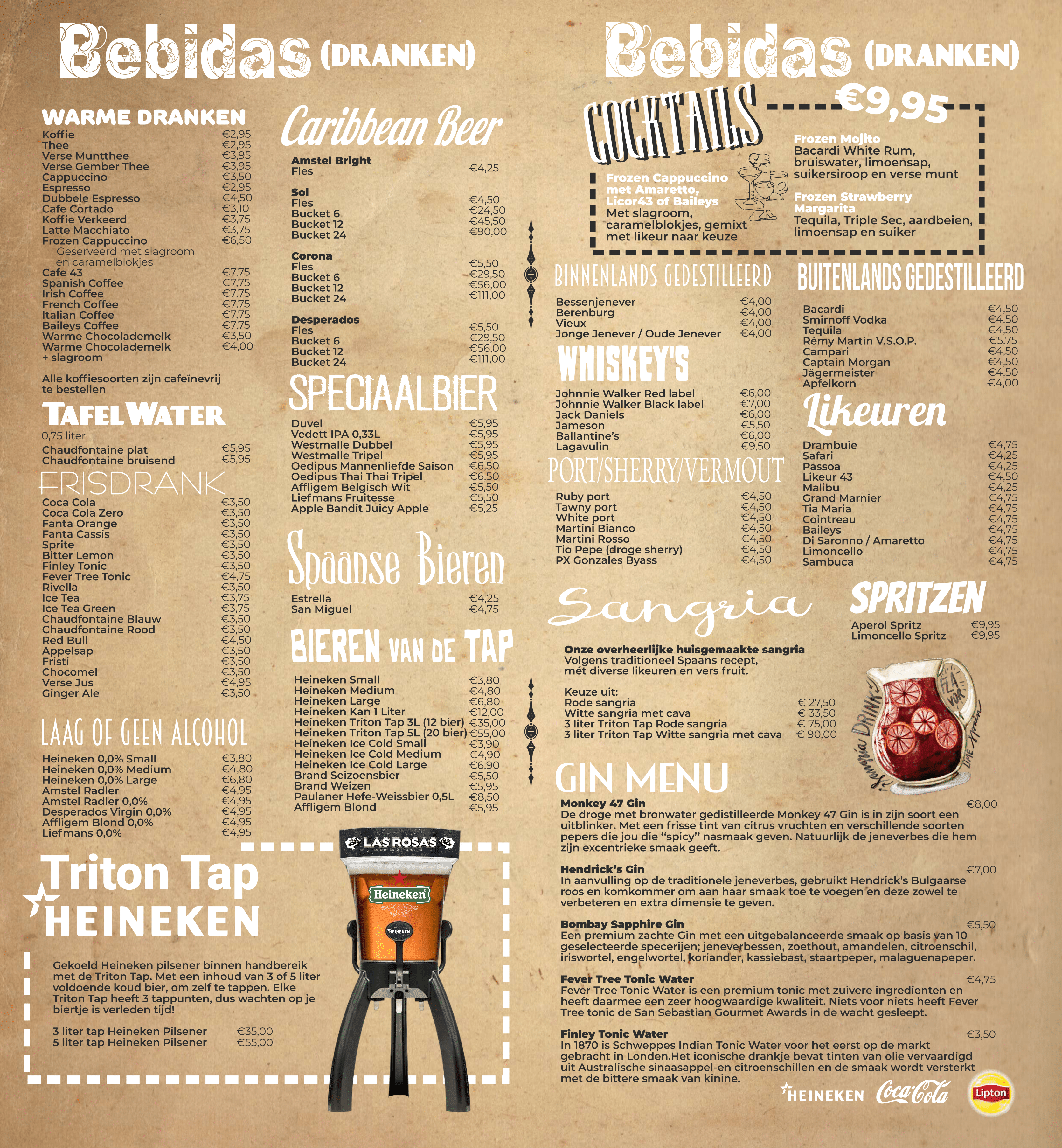 Drankenkaart Las Rosas