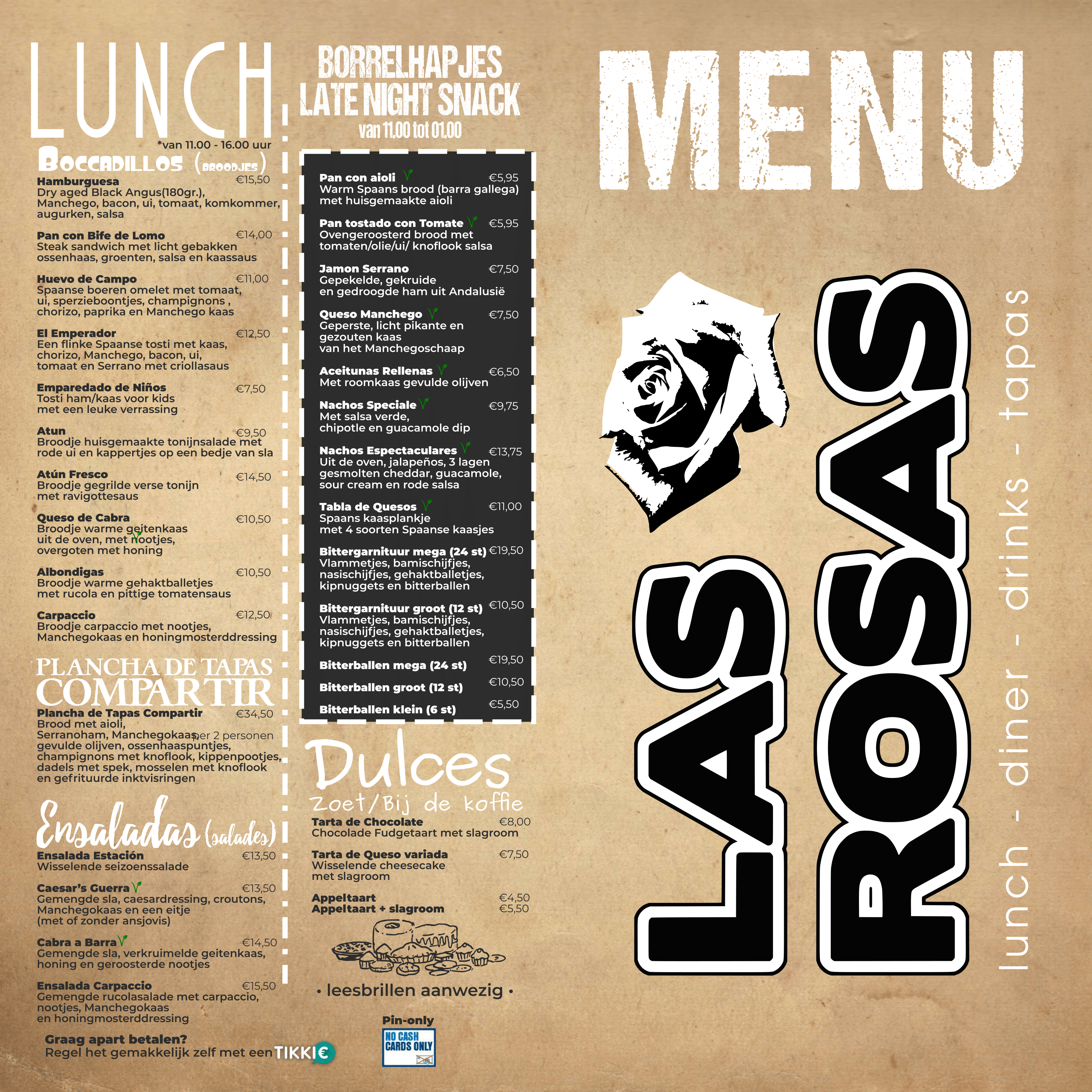 Snackkaart Las Rosas