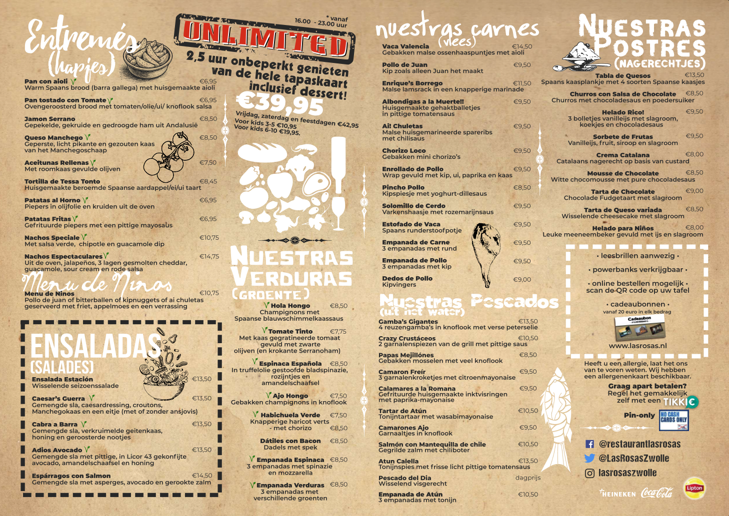 Tapaskaart Las Rosas